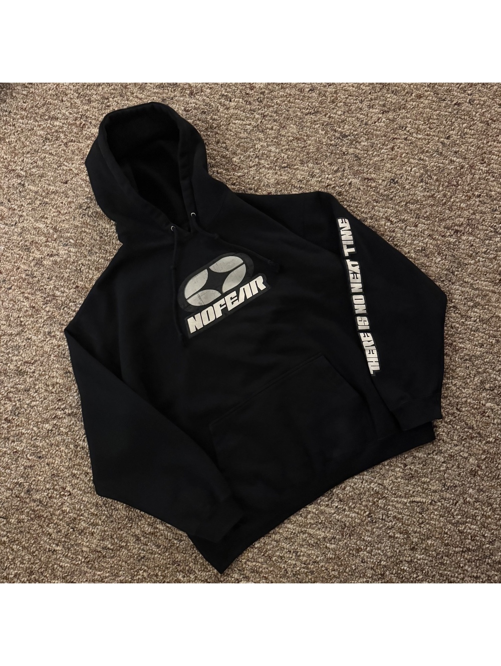No Fear Big Logo Graphic Hoodie “There is No Next Time” Mens Size M